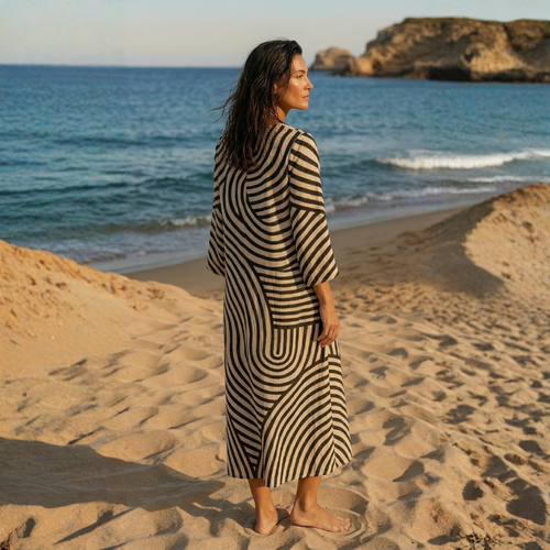 ALBA™ | VESTIDO FLUIDO CON ESTAMPADO GEOMÉTRICO