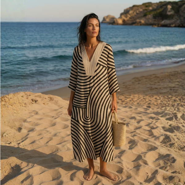 ALBA™ | VESTIDO FLUIDO CON ESTAMPADO GEOMÉTRICO